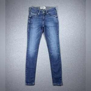 Ariat Real Skinny Jeans Women's 26L Blue Mid Rise Med Wash Stretchy Denim